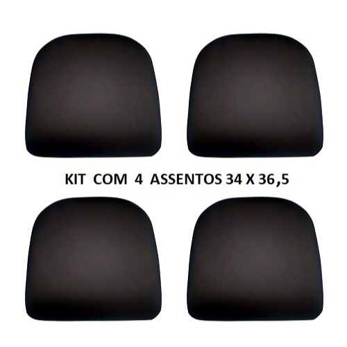 KIT  4 Assentos Retos Almofadados 34cm x 36,5cm