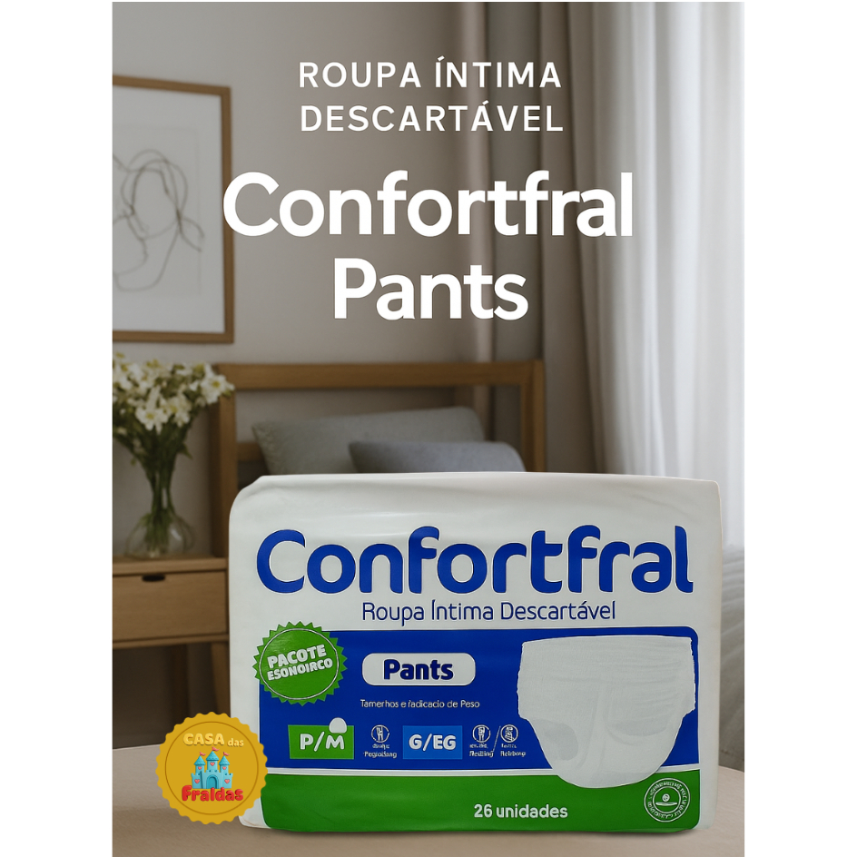 Fralda Adulta Geriátrica Confortfral Pants G/EG (26 Unidades) – Pacote Econômico (segunda linha)