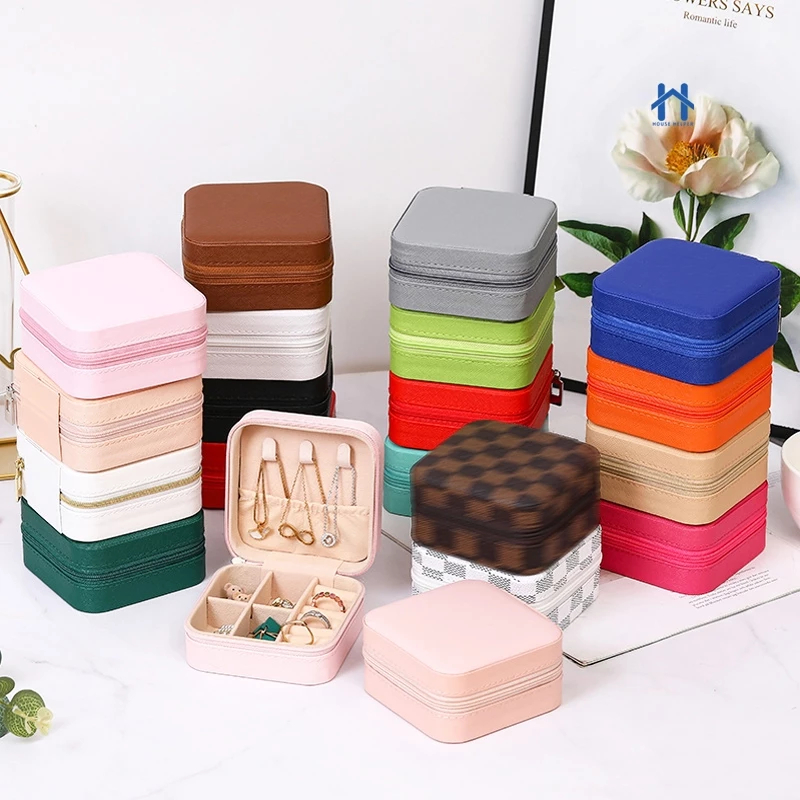 Kit 1/2/3/4 Porta Jóias Mini Organizador Portátil Viagem Armazenamento de Brinco Colar Caixinha