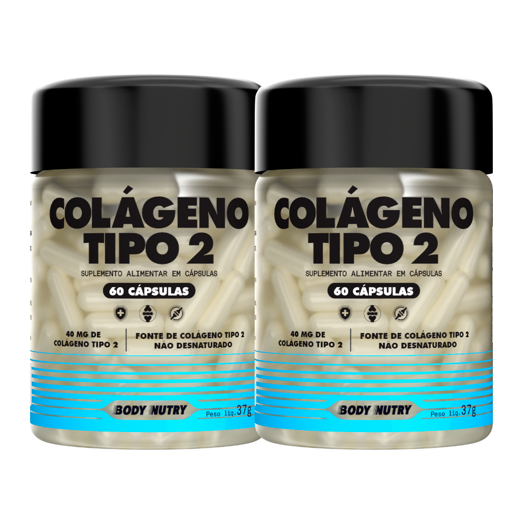 Kit 2x Colágeno Tipo 2, Pote 60 cápsulas, Body Nutry - (Joelho e Articulações) - Envio Rapido em Oferta na Shopee