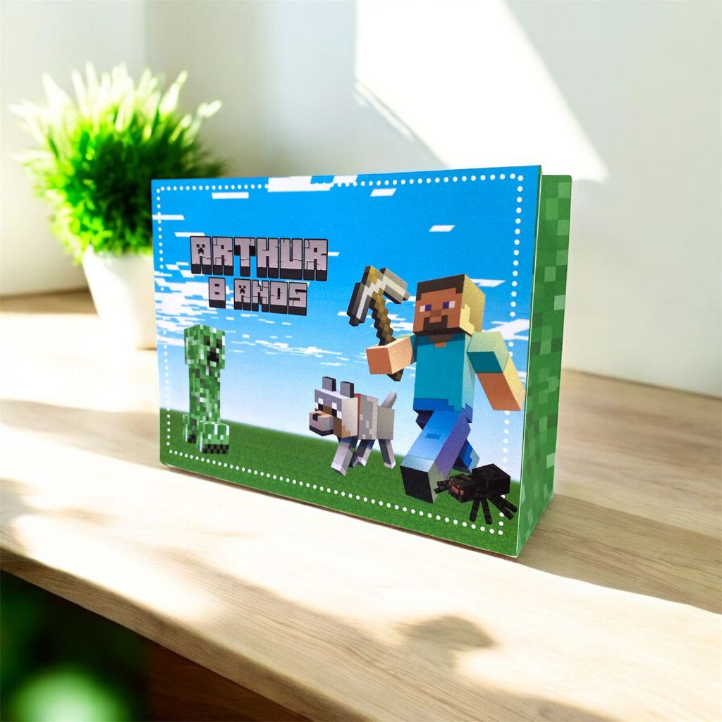 sacolinha minecraft personalizada/mimo/lembrancinha/aniversário minecraft/pegue e monte