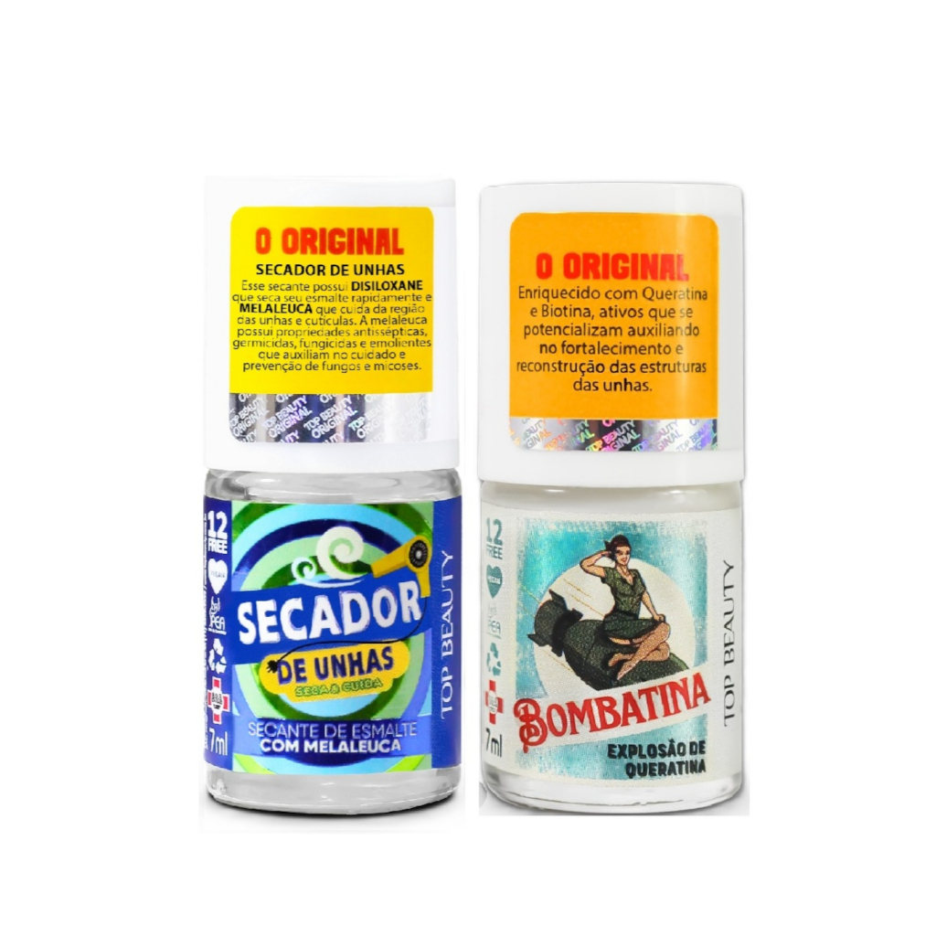 Top Beauty | Secador de Unhas + Bombatina Explosão de Queratina | Cuidado e Resistência