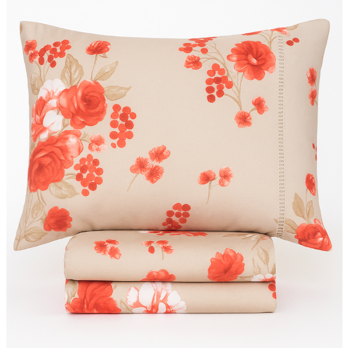 Jogo de Lençol Roupa de Cama Estampado 3 peças Cama Posta Toque Suave