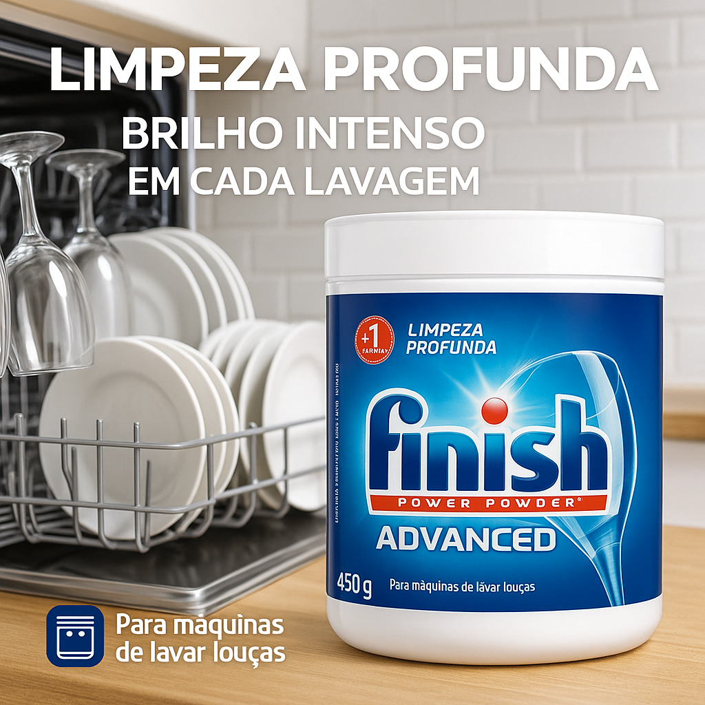 Imagem Finish Advanced Detergente Em Pó Para Lava Louças 450g