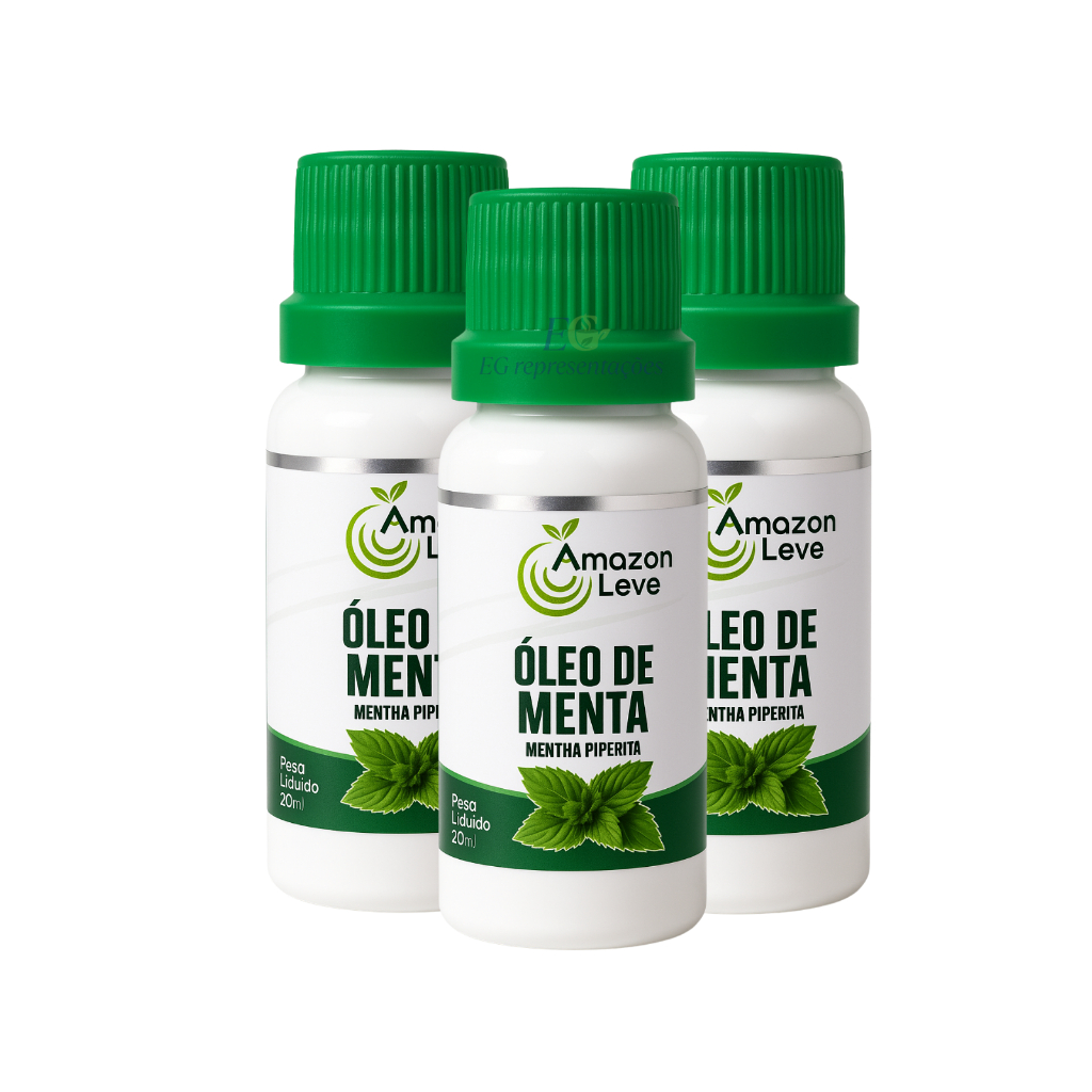 Kit 3 Unidades · Óleo de Menta 30ml · Produto Natural