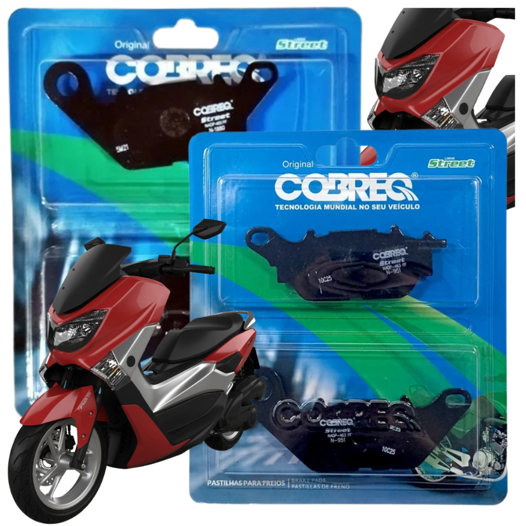 Kit Pastilhas de Freio NMAX 160 Dianteira e Traseira COBREQ