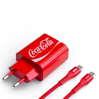 Kit de Carregamento USB-C 20W Vermelho | PD Charger Coca-Cola em Oferta na Shopee