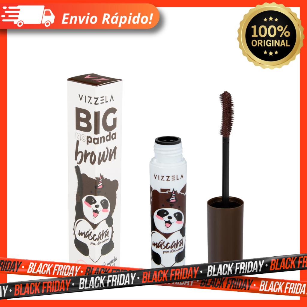 Máscara para Cílios Big No Panda Brown Vizzela 5g - 100% Original Rímel a Prova D'agua