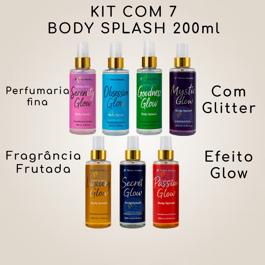 Body Splash 200ml Corporal Colônia Perfume Feminino Alta Duração