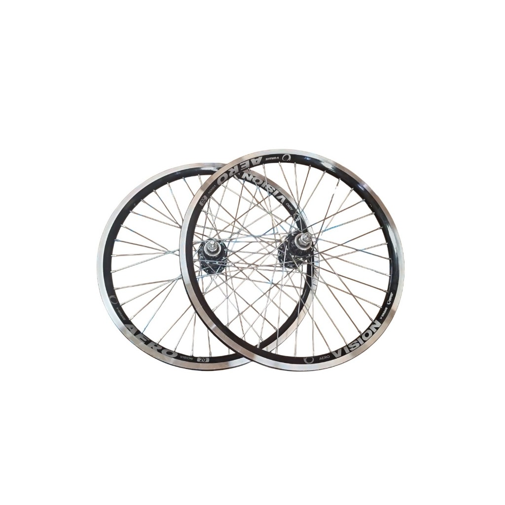 Par de Roda Aero Aro 20 Viper  Cubo de Aluminio com Rolamento Para Bike Aro 20 Bicicleta