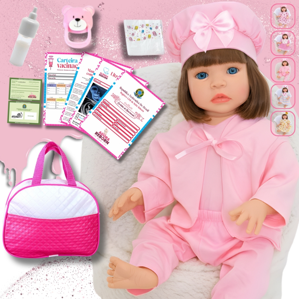 Bebê Reborn Silicone Boneca Realista Pode Dar Banho Original Bolsa Maternidade em Oferta na Shopee