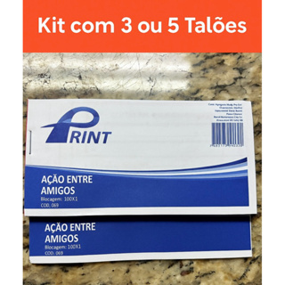 Talão ação entre amigos - Kit com 3 ou 5 talões ( 100 folhas cada talão ) em Oferta na Shopee