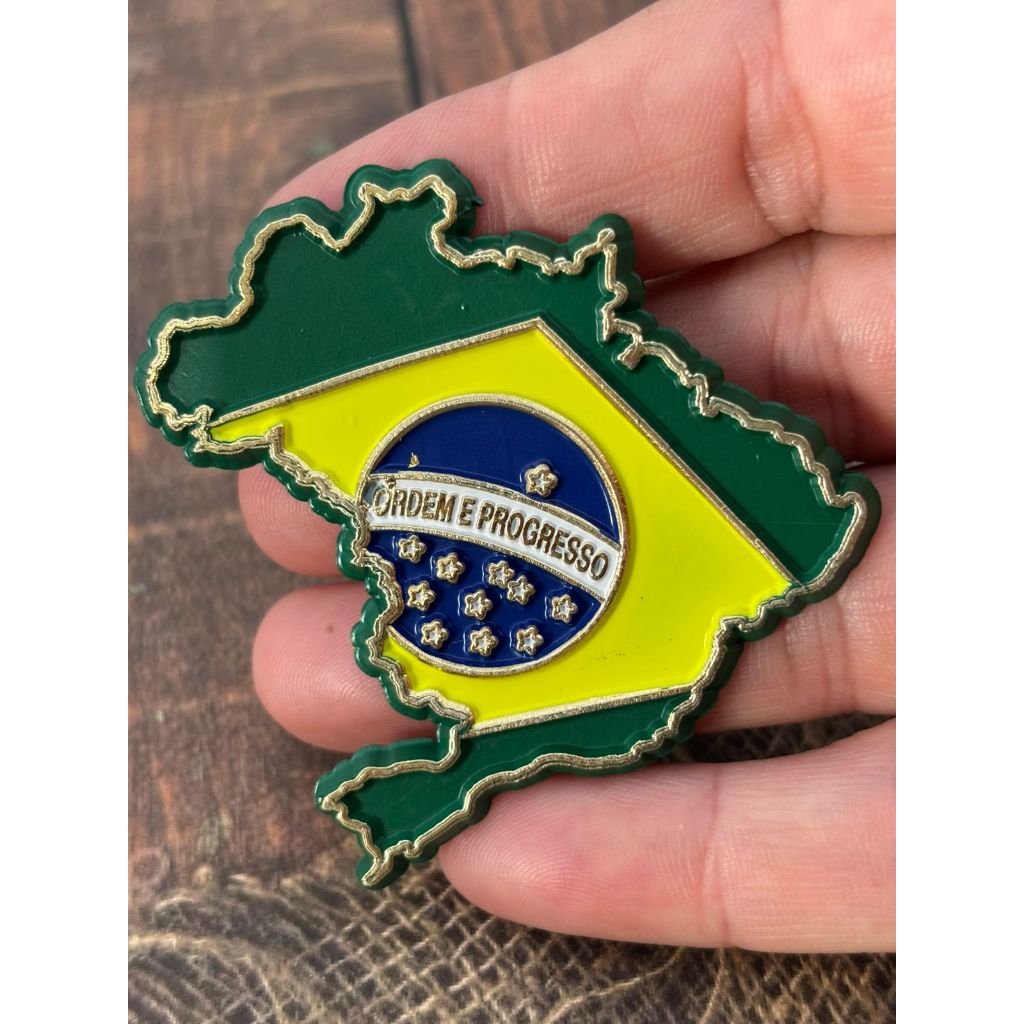 Imã de geladeira Brasil Bandeira Mapa do Brasil em Oferta na Shopee