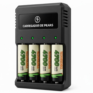 Carregador de Pilhas Recarregáveis AA/AAA/Bateria 9v 1.2V em Oferta na Shopee