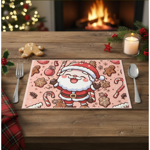 Jogo Americano Personalizado em papel para festa infantil - Natal - A época mais feliz do ano
