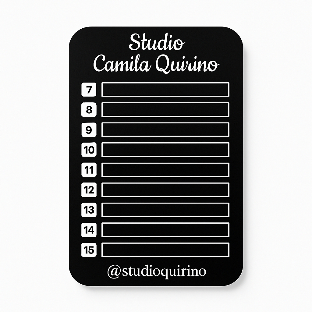 Placa Organizadora De Cílios Personalizada Em Acrílico Premium Ou MDF
