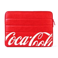Capa Case Sleeve para Notebook 16 Polegadas Acolchoada com Zíper Vermelha Coca-Cola