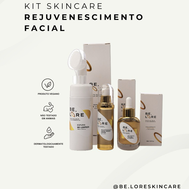 Kit Efeito Botox Completo Be.Lore | Rejuvenescimento + Lifting + Hialurônico + Rotina Anti-idade
