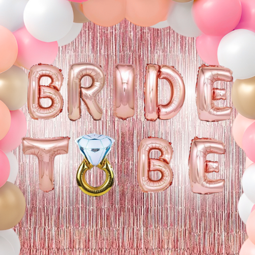 Kit Balao Metalizado Bride To Be Aliança Despedida De Solteira 16 Pol Chá de Lingerie