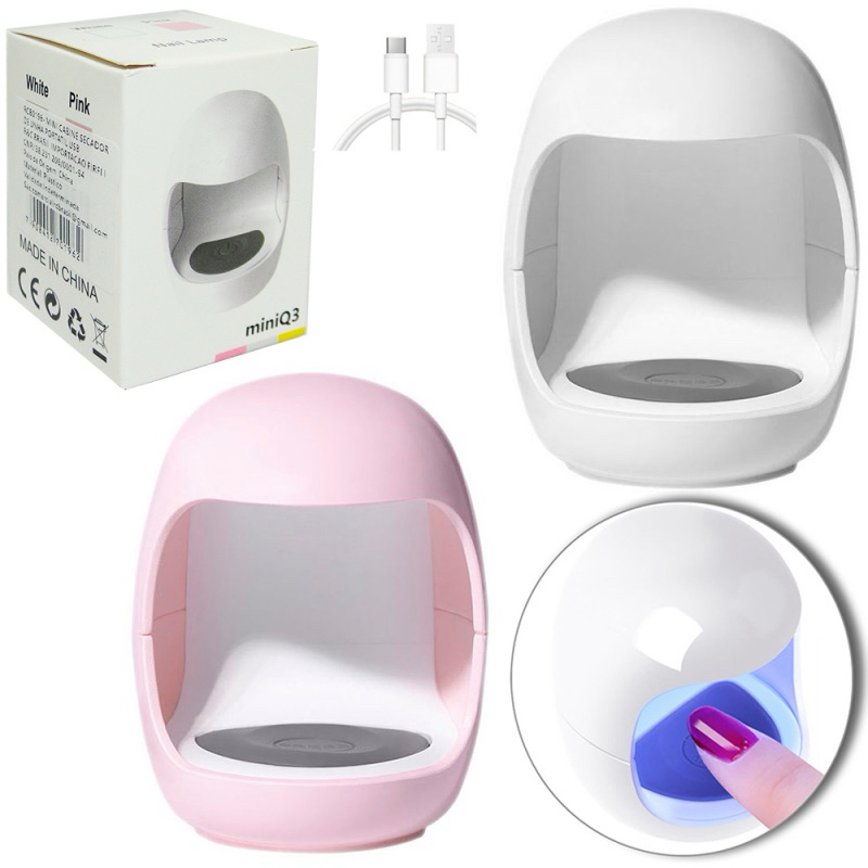 Mini Cabine Secador Unha Portátil Individual ROSA Rápido Esmalte c/ LED UV