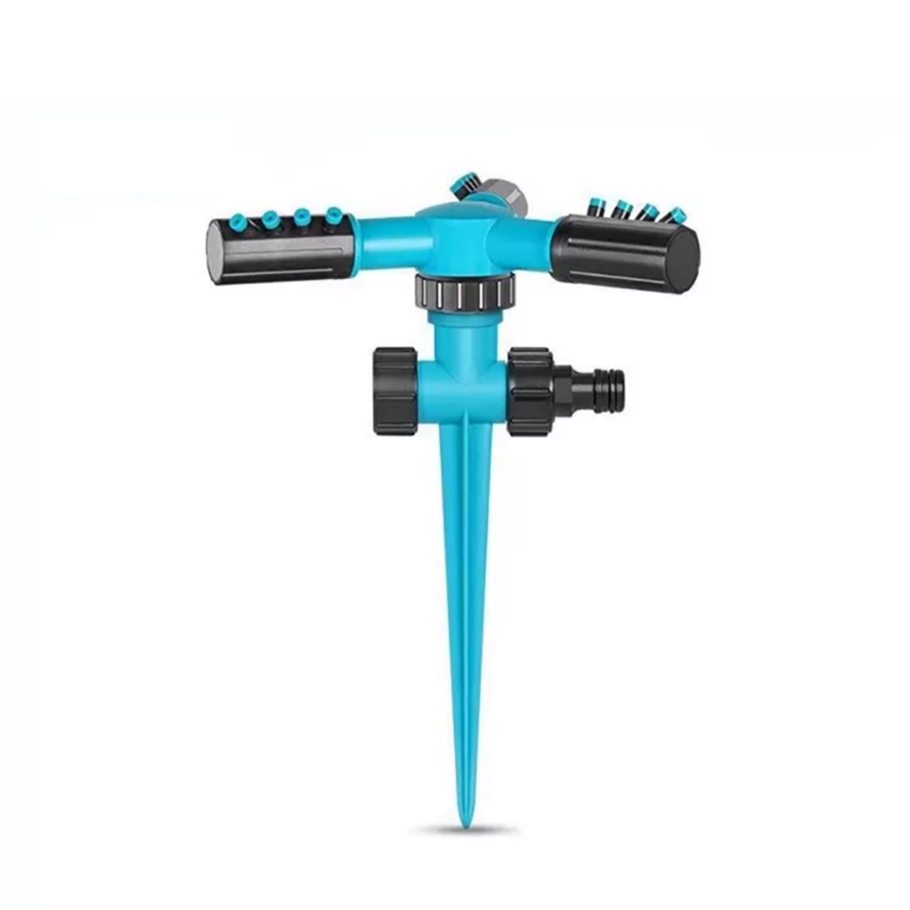 Aspersor Irrigador 360° Automatico Giratorio 12 Jatos  Espeto Jardim Gramado Mangueira Engate Rápido Pulverizador