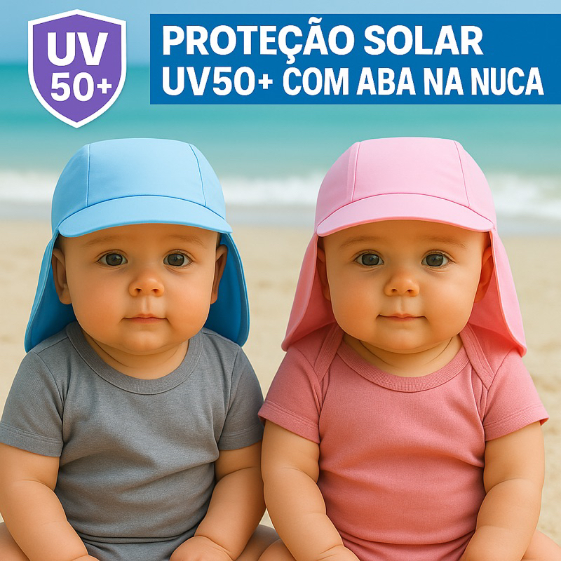Chapéu Boné Praia Infantil Bebê Com Proteção Solar Fator 50 Menino Menina Pescador em Oferta na Shopee