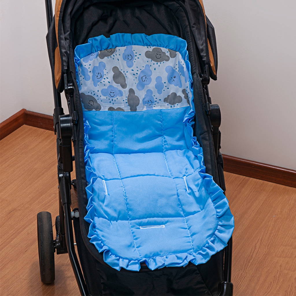 Capa Protetora de Carrinho de Bebê Padrão Universal Estampada Nuvem Céu Encantado Chuva de Amor Rosa