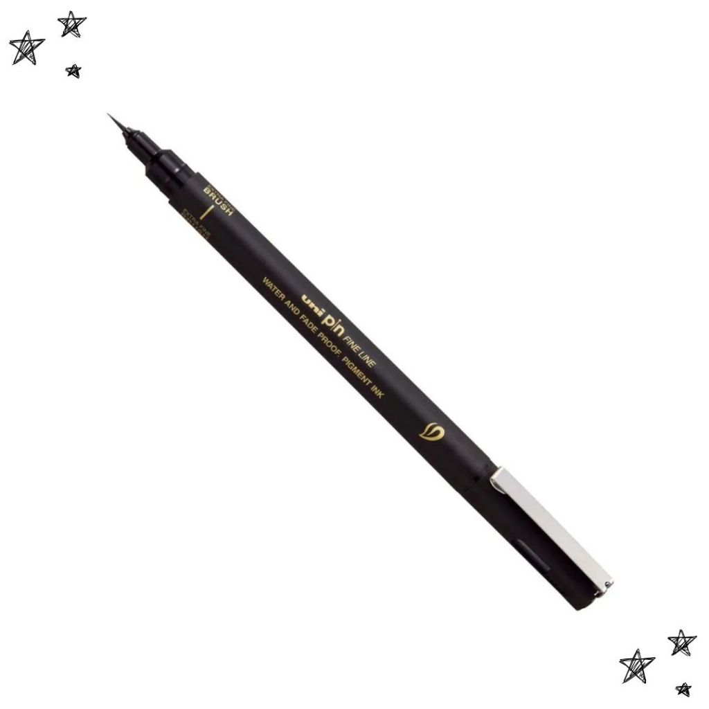 Caneta BR-500 Uni Pin Extra Fine Brush Preto Uni-Ball em Oferta na Shopee