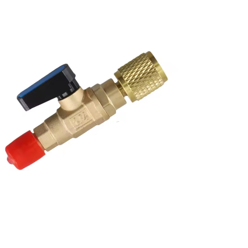 1pc| Válvula de Serviço R22 – 1/4" com Bola Simulada (Modelo Técnico)