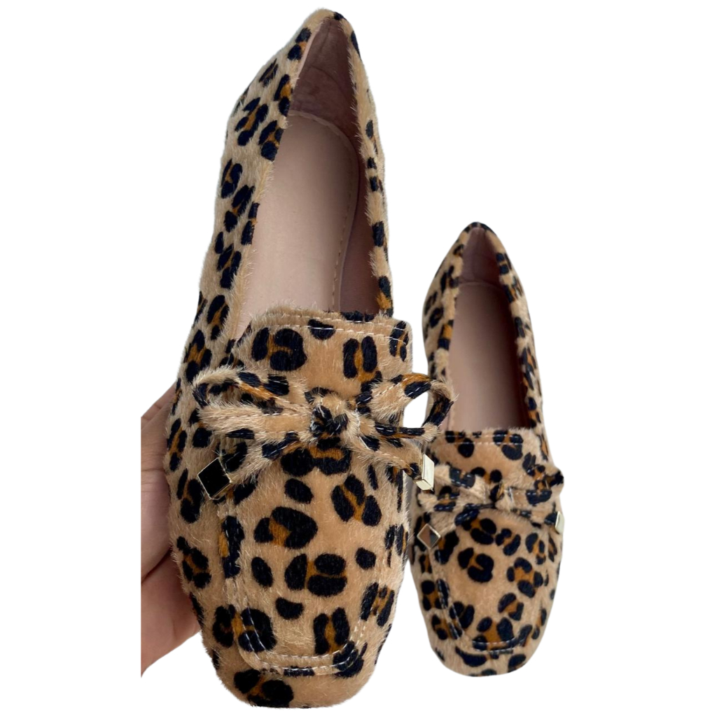 SAPATILHA FEMININA MOCASSIM FEMININO ONÇA COM LACINHO