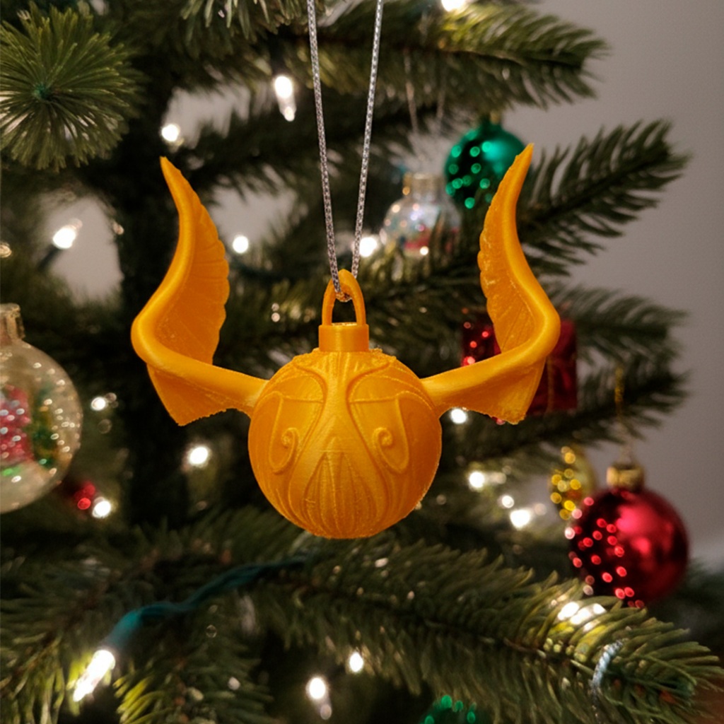 Kit 5 Bolas de Natal Pomo de Ouro -  Decoração para Árvore de Natal  - Harry Potter