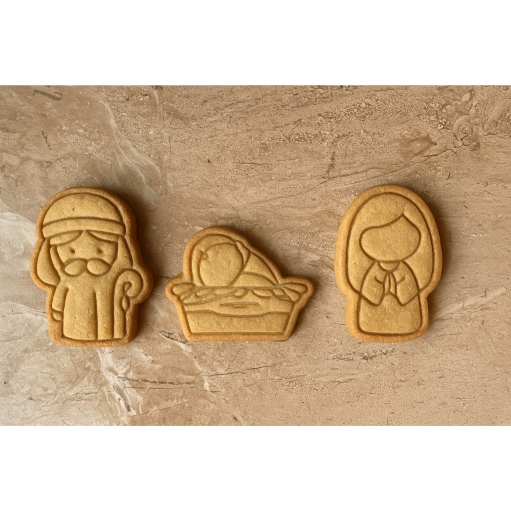 KIT C/3 Cortador Marcador Massas Natalino Biscuit Pasta Americana Artigo de Confeitaria Natal Biscoito