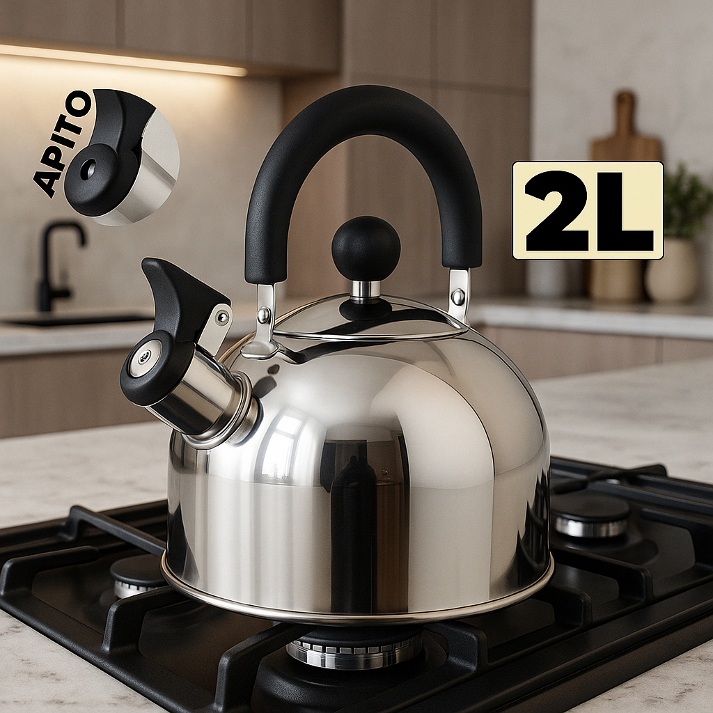 Chaleira Inox com Apito Ferve Rápido Fogão Gás Indução Elétrico