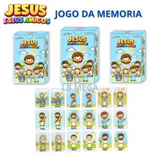 Kit com 3 até 30 Caixinhas Jogo da Memória JESUS E SEUS AMIGOS Brinquedo Educativo Crianç…