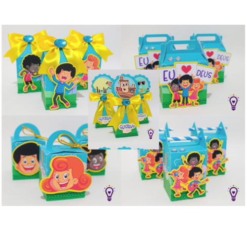 Kit Festa Três Palavrinhas Menina | Lembrancinhas Personalizadas | Caixinhas  Três Palavrinhas | Pegue e Monte