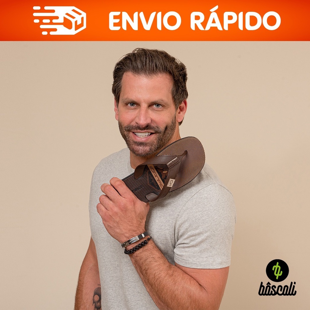 Chinelo Danper Sandália de dedo Adulto Masculino Original Café Barcelona Lançamento