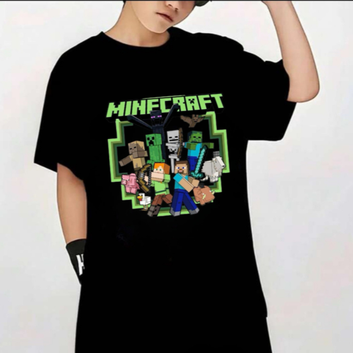 Camiseta camisa blusa Infantil juvenil Unissex Minecraft  Camisa 100% Algodão