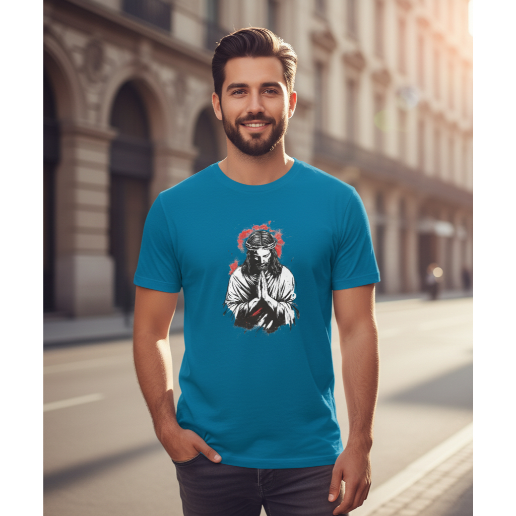 Camiseta Unissex Jesus Cristo Estampada Religiosa Fe Catolica Casual Confortavel Urbana Chic Moderna