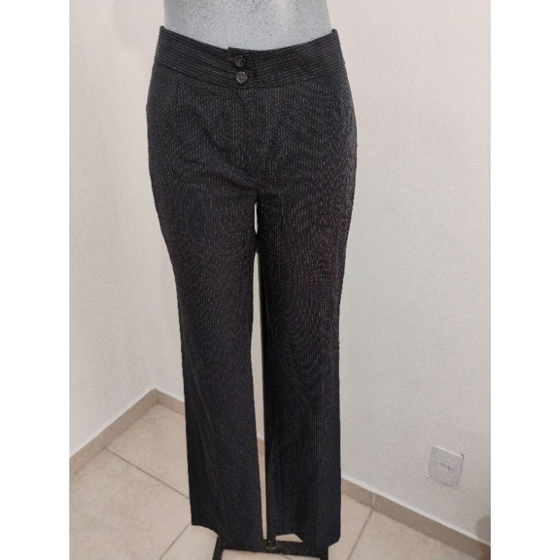 Calça social risca de giz/brechó