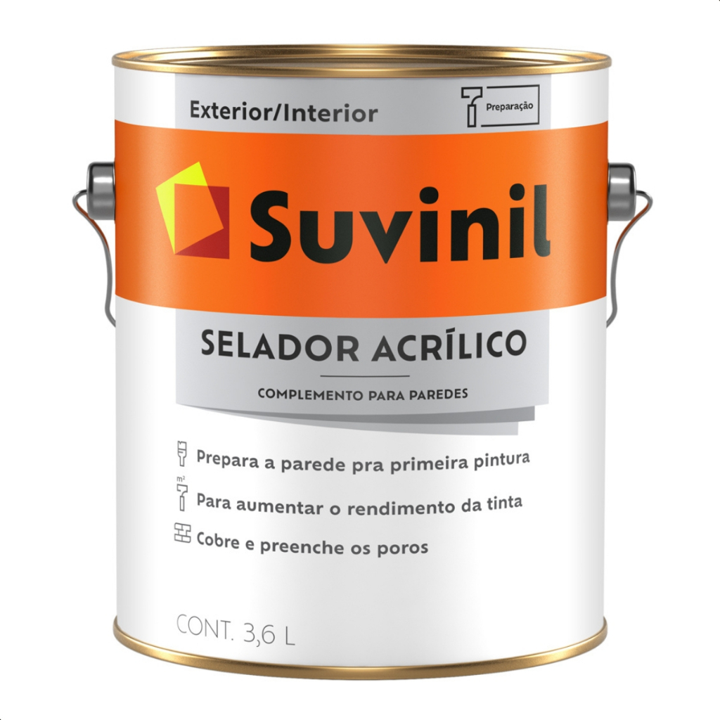 Selador Para Paredes Acrílica Premium Suvinil 3,6l Branco Interior e Exterior em Oferta na Shopee