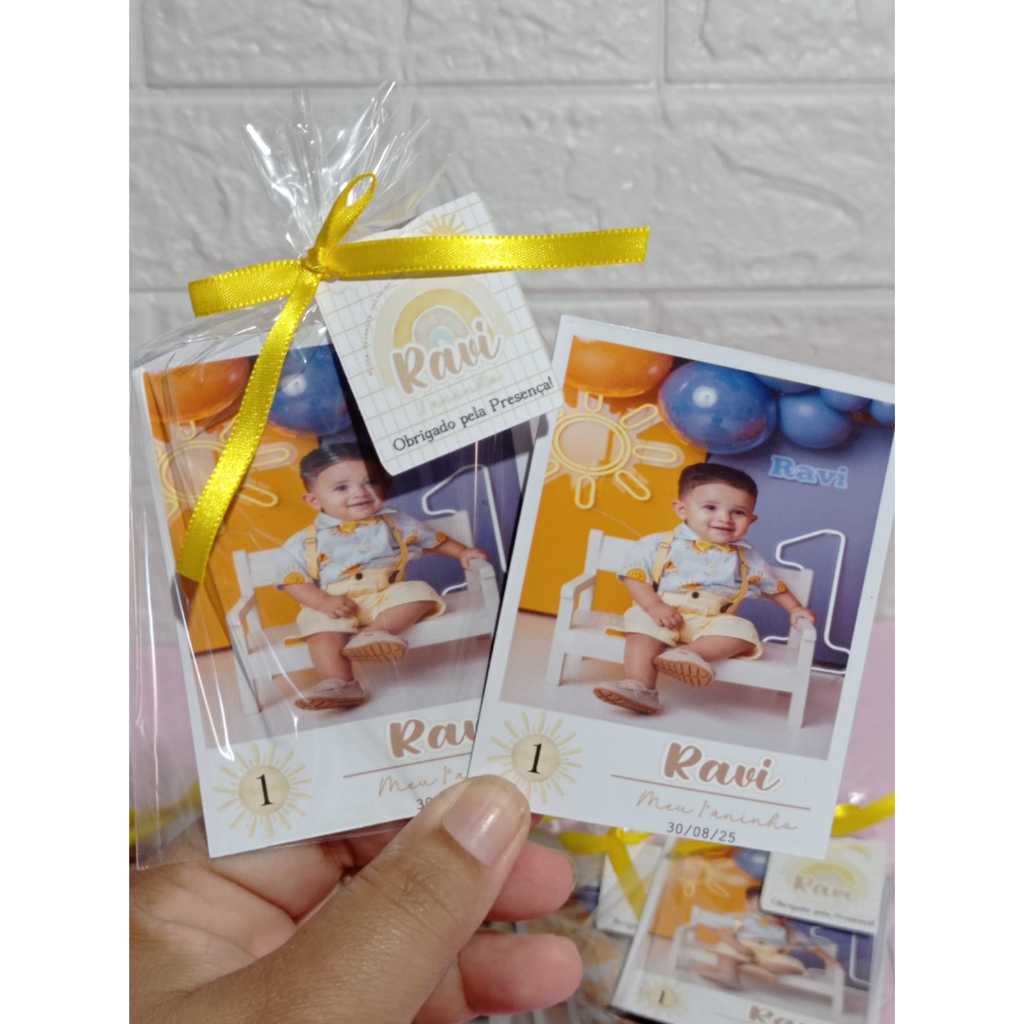 Foto Imã  7x9 cm -Personalizada Nome e Idade- Primeira Volta ao Sol-Lembrancinha Infantil Festa-Fazemos  qualquer tema