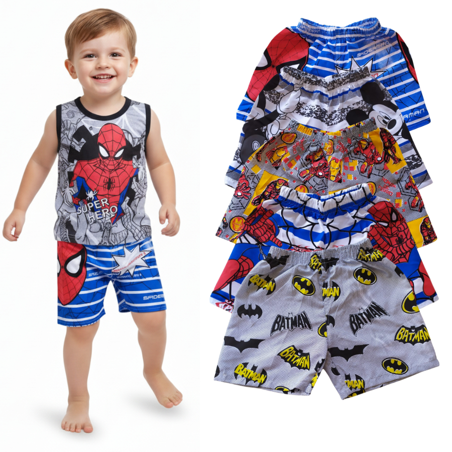 Kit 2 Bermudas Infantil Menino Estampado, Estampa Sortida