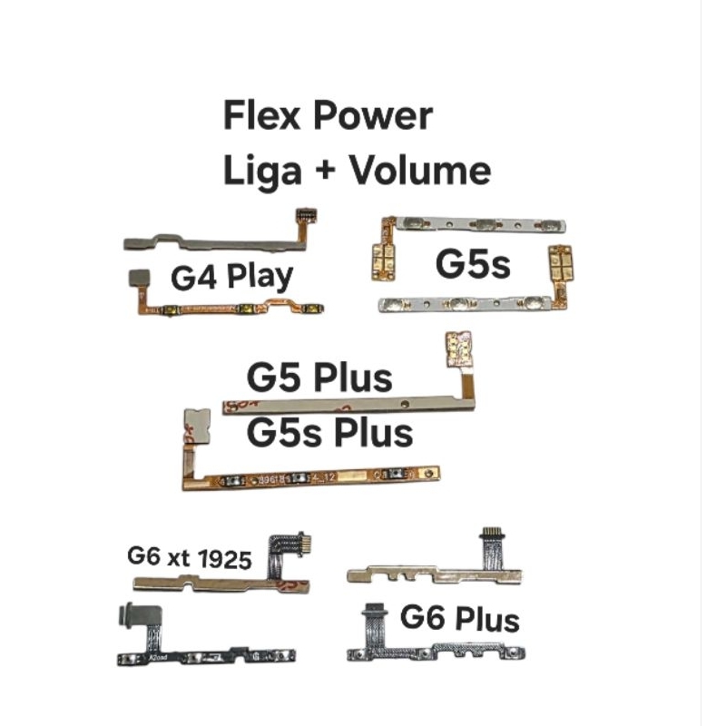 Flex Power Botao Liga + Volume Compatível Moto G6 Plus/G6 XT1925 /G5/G5 Plus /G5s Plus /G5s /G4 Play/G04/G04s