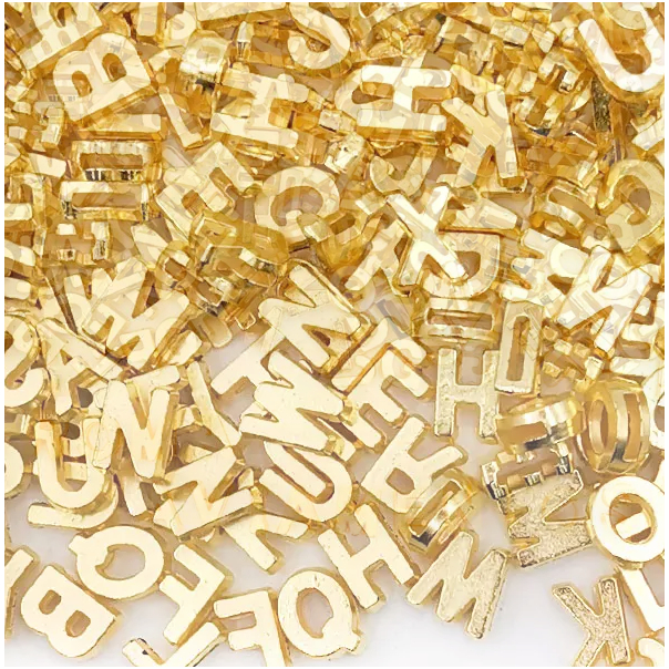 Letras Furo Passante Largo ABS 12mm Letra Sortida Artesanato Varios Modelos