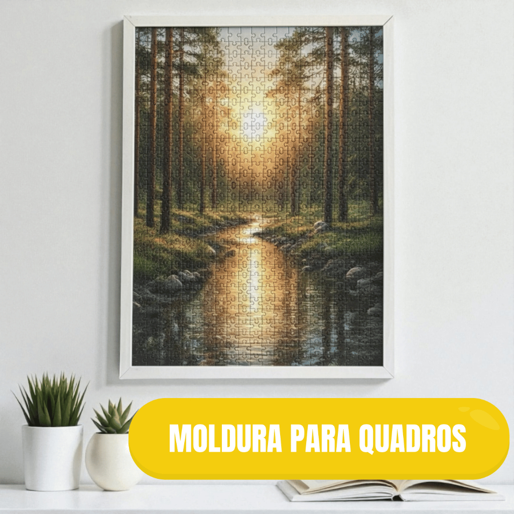 Moldura Lisa Para Fotos, quebra cabeças e Quadros com Fundo MDF 45x62 cm