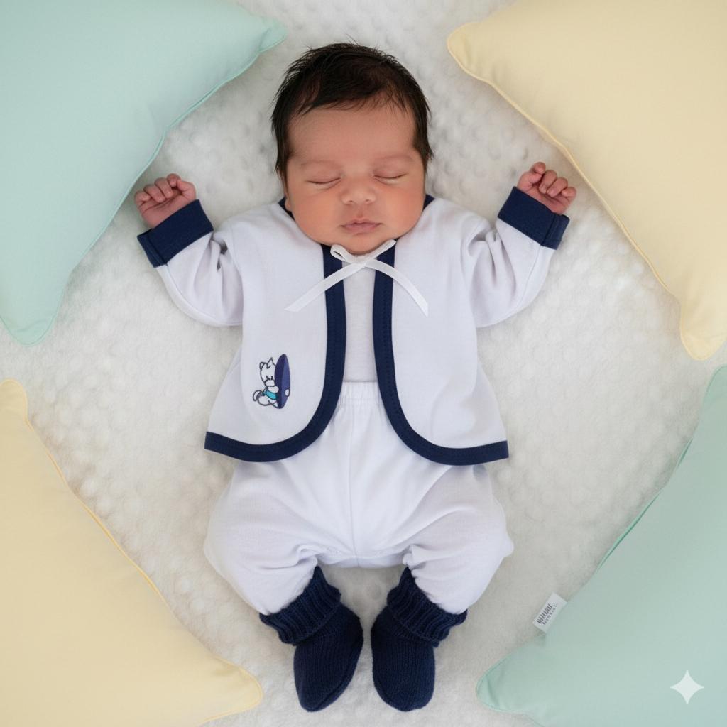 Pagao Recem Nascido 03 peças Malha 100 Algodão