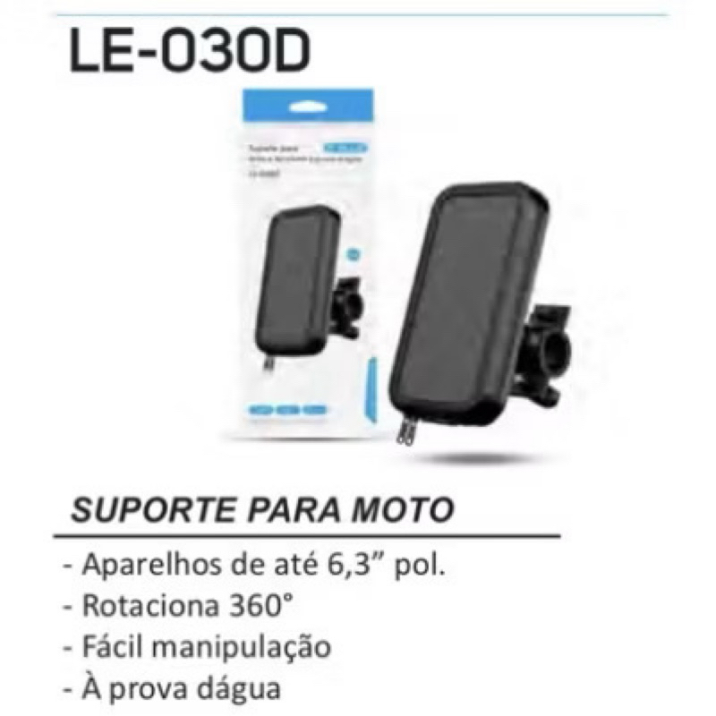 Suporte de Celular Smartphone para Moto e Bicicleta à Prova d' Água 6.6 Polegadas It-Blue 6.6 Polegadas LE-030D