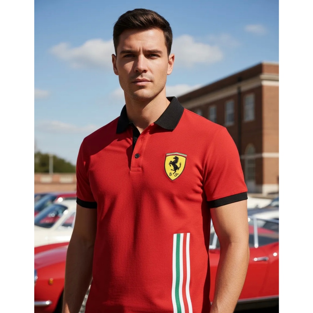 Camiseta Polo Ferrari Vermelha