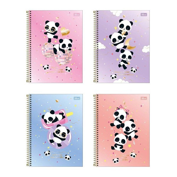 CADERNO UNIVERSITÁRIO 1 MATÉRIA LOVELY FRIEND PANDA TILIBRA UNIDADE em Oferta na Shopee