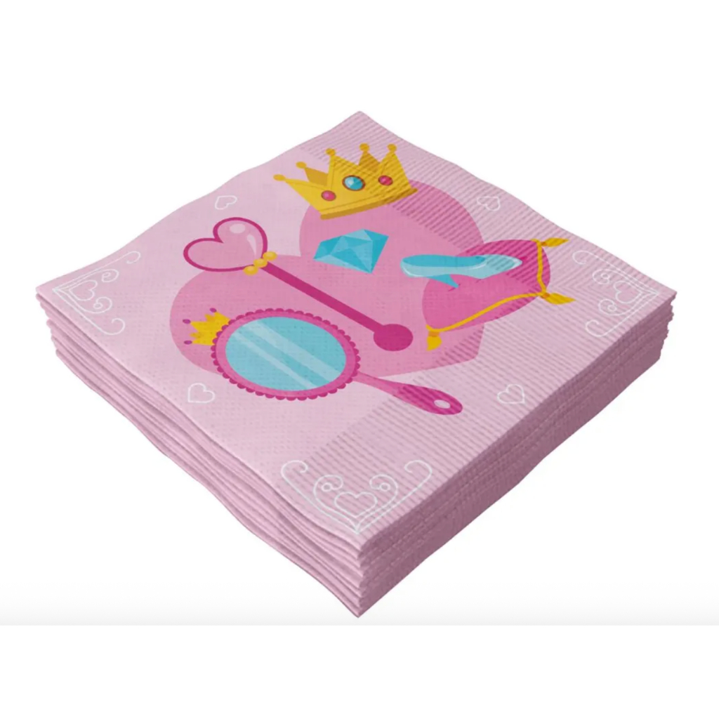 Guardanapo de Papel Festa Princesa 33x33 cm Folha Dupla 20 Unidades | MAKE+ - Inspire sua Festa Loja